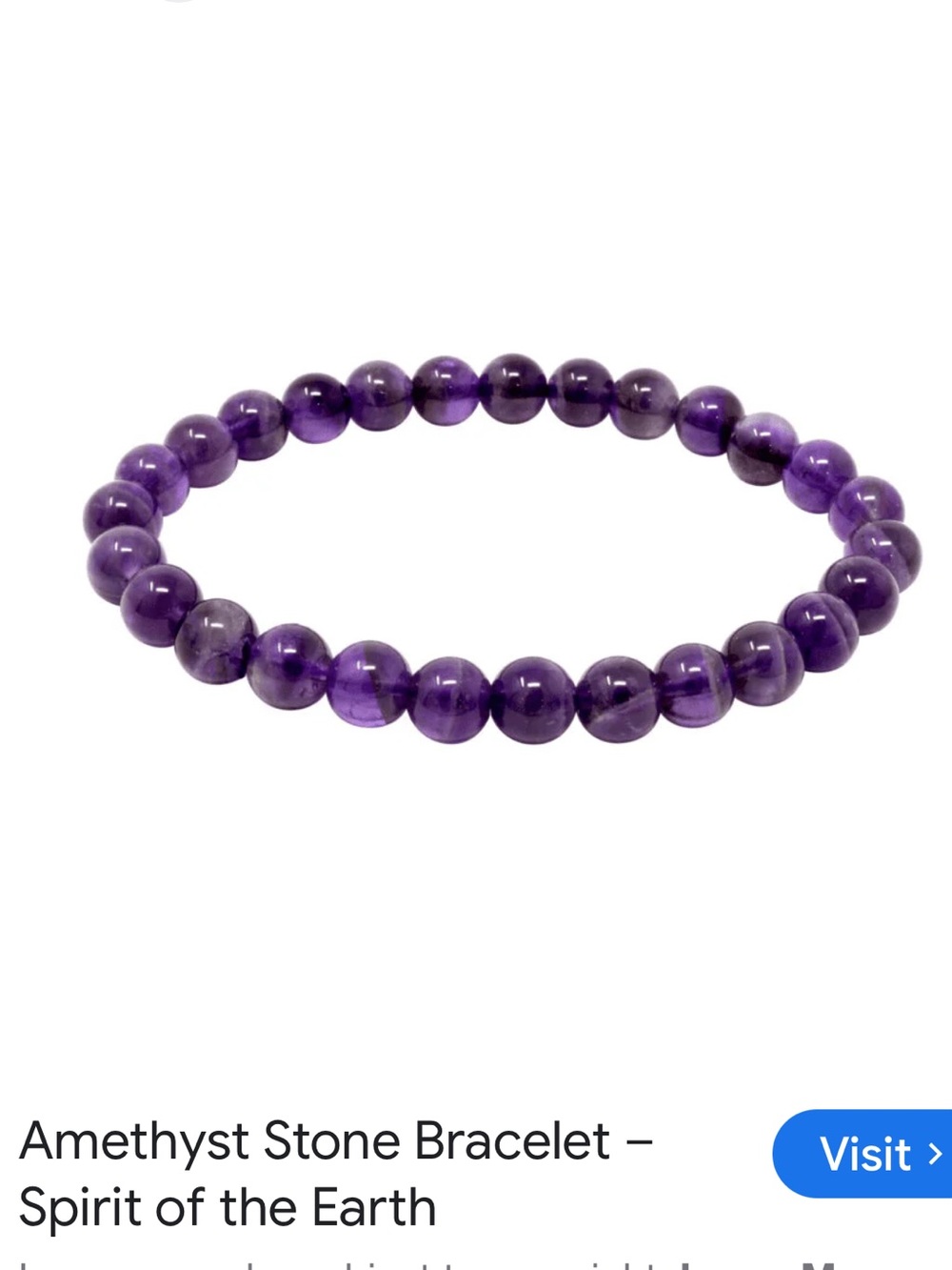 #2526**Amethyst Beaded Stretch Bracelet - Purple
